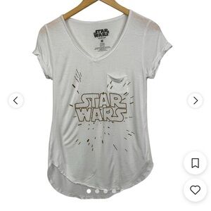 Star Wars Women's White Tee with Gold Accents